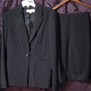 Black Pen Strip 2 Piece Suit